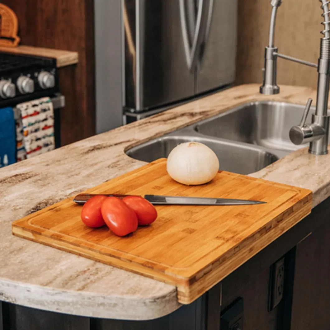 Premium Large Bamboo Chopping Board with Counter Edge Design
