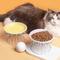 Multi-Color Ceramic Pet Food Plate Cat Bowls with Metal Stand