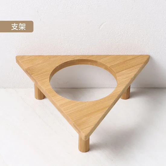 Anti - Spillage Ceramic Pet Food Bowl with Bamboo Stand for Dogs and Cats