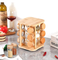12-Jar Rotating Bamboo Spice Rack for Herbs & Seasonings