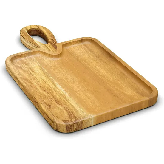 Rectangular Acacia Wood Charcuterie Board Cutting Board with Handle