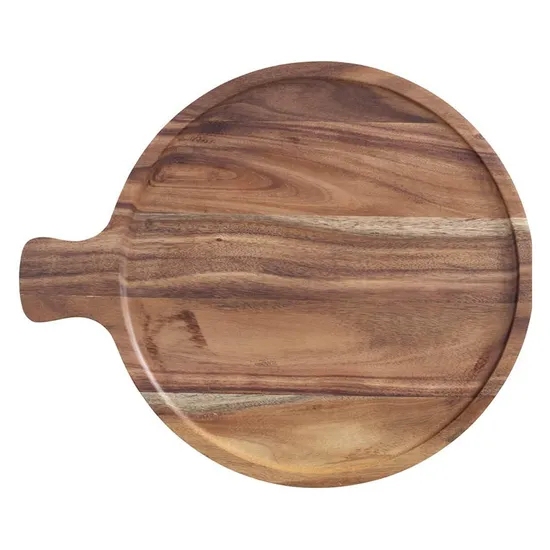 Round Acacia Wood Serving Plate Charcuterie Board Beaf Board