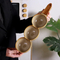 European-Style Creative Ceramic Dried Fruit Plate and Snack Plate with Wooden - Handle