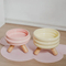 Colorful Net-Protecting Ceramic Pet Cat and Dog Bowl with High Wooden Foot