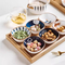 Chic Ceramic Dessert & Snack Plate Set with Wood Tray for Serving