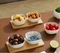 Elegant Ceramic Dipping Bowls Set with Bamboo Serving Tray