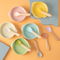 Pet Supplies Silicone Pet Cat Dog Feeding Spoon with Beech Wood Handle