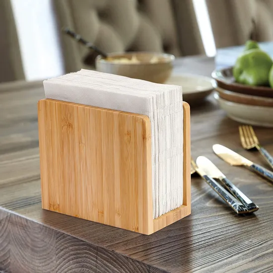 Freestanding Bamboo Tabletop Tissue Dispenser for Kitchen /Dining Room / Restaurant/Hotel