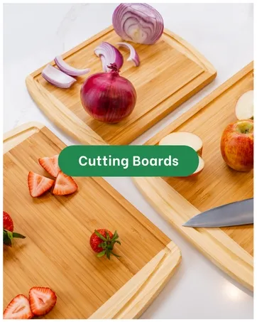 Premium Two-Tone Bamboo Chopping Board Set of Three