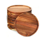 Round Acacia Wooden Nuts Fruit Snack Appetizer Serving Tray Plate