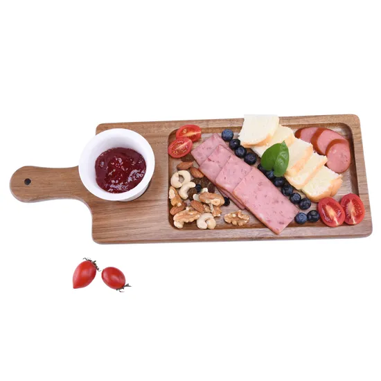 Wholesale Sectional Acacia Wood Serving Tray Charcuterie Tray with Handles