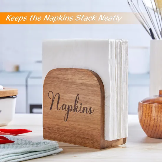 Acacia Wood Napkin Holder for Table
