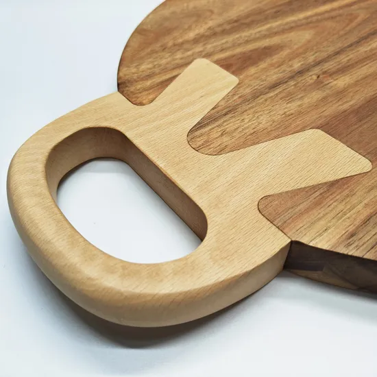 Premium Acacia Wood Serving and Cutting Board with Handle