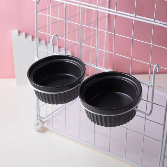 Black Ceramic Pet Feeding Bowl Food Bowl Snack Bowl for Home Use