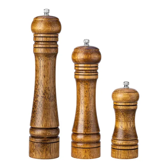 Durable Manual 5 - 8 - 10 - Inch Rubber Wood Pepper Seasoning Grinder