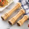 Manual Rubber Wood Pepper Mill Pepper Grinder Set of 3 for Kitchen