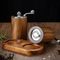 Hand-Cranked Acacia Wood Pepper Grinder Vase with Tray