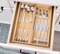 Elegant Rectangle Bamboo Tray Set of 2 Box Set for Desk, Kitchen & Vanity Drawers