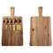 Sustainable Paddle Shape Acacia Wooden Cheese Board with 4 Cheese Knfe Set