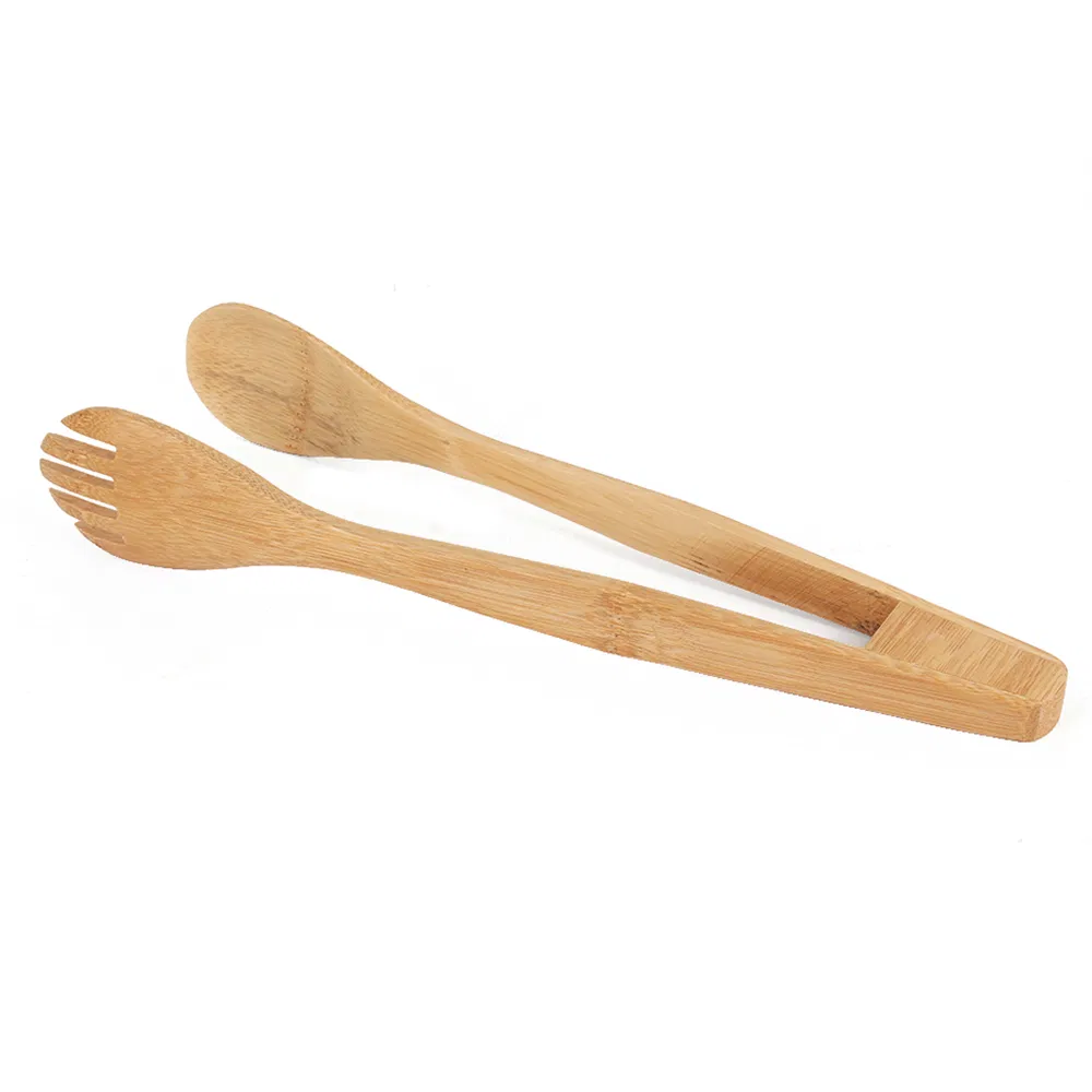 Bamboo Fork Spoon Salad Tongs for Kitchen