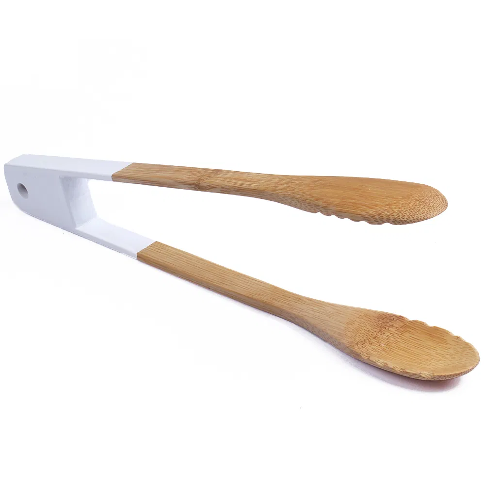 Long Bamboo Kitchen Tongs with Color Painting