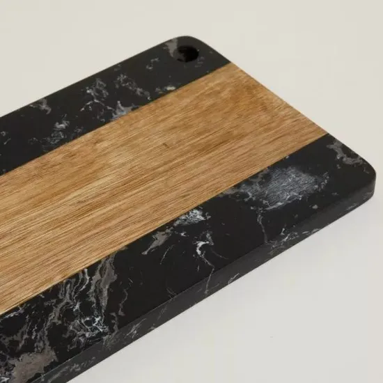 Acacia Wooden Cutting Board with Marble for Kitchen
