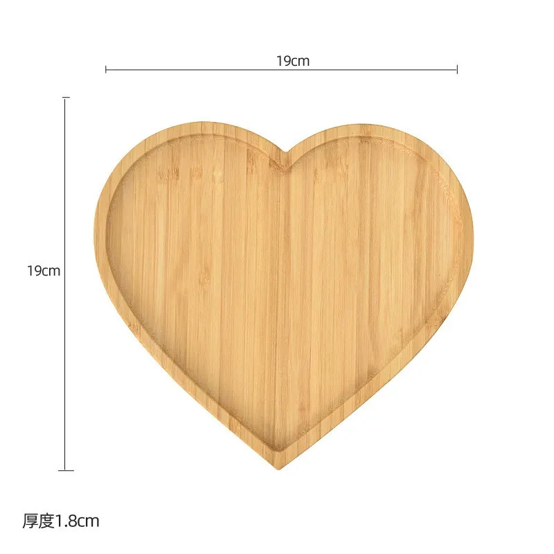 Heart Shape Divided Bamboo Fruit Plates for Kids