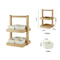 2-Layer Bamboo Dessert Fruit Tray with Handle and 8 PCS Ceramic Bowls
