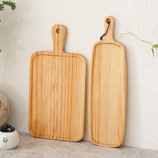 Custom Paddle Shape Pine Wood Serving Plate / Tray for Food