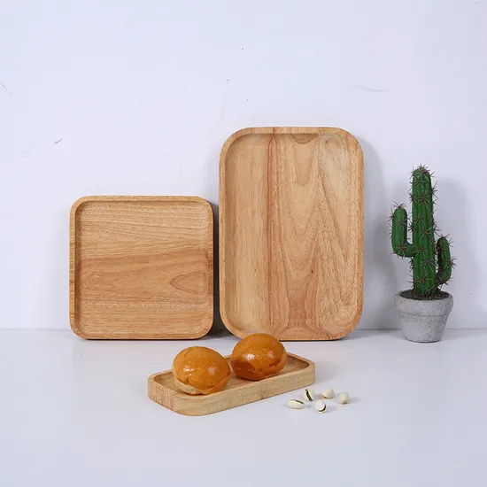 Rustic Rectangular Beech Wood Tea Food Serving Tray