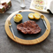 Round Bamboo and Slate Cheese Board and Knife Set