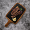 Acacia Wood Serving Platter with Black Slate Inlay and Handle