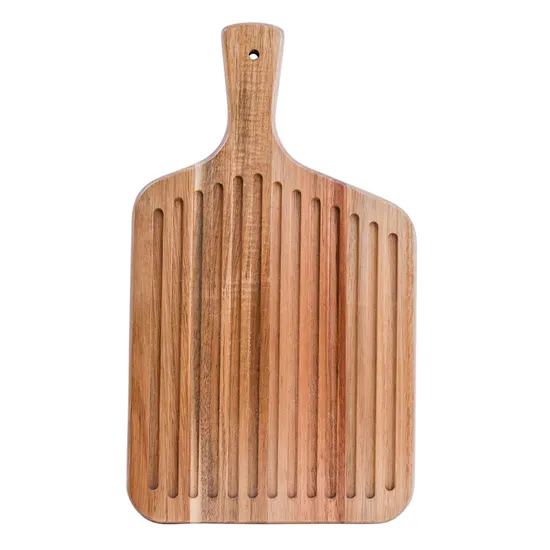 Acacia Wood Food Serving Tray with DIP Groove
