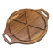 Double Sided Large Round Wood Pizza Cutting Board Serving Board with Handles