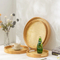 Wholesale Premium Rattan Weave Bamboo Serving Tray Set