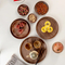 Rustic Black Walnut Round Wood Serving Plate Sets for Sushi / Snack / Dessert