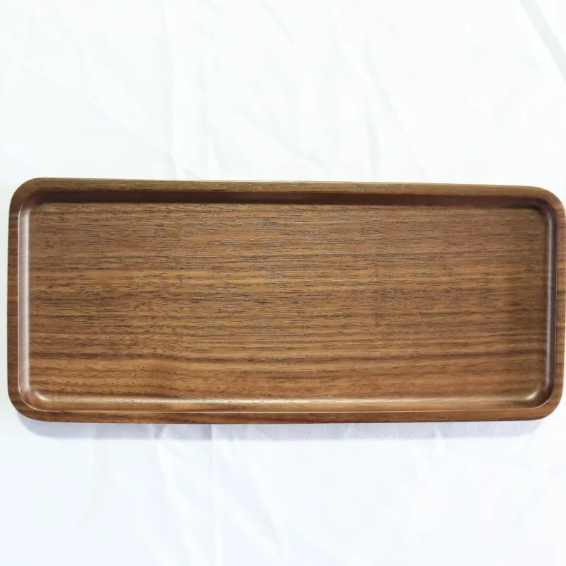 Custom Rectangular Round and Square Black Walnut Wooden Serving Tray / Dinner Plate