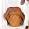 8 - Inch Petal - Shaped Ebony Wooden Dinner, Fruit, Bread, Dessert Plates Set
