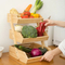 Large 3 - Tier Bamboo Kitchen Fruit Basket Organizer Storage Rack
