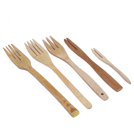 Bamboo Baby Camping Fork with Colorful Handle