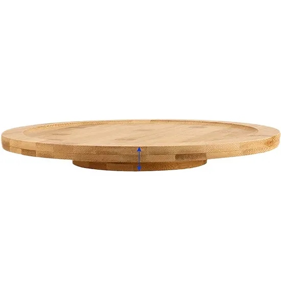 Rustic Round Roatating Bamboo Lazy Susan for Serving Fruit / Cake