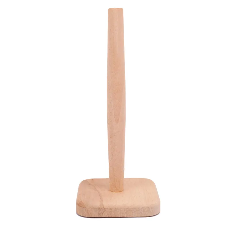 Beech Wood Suction Bathroom Toilet Paper Holder with Roll Paper Stand Organizer