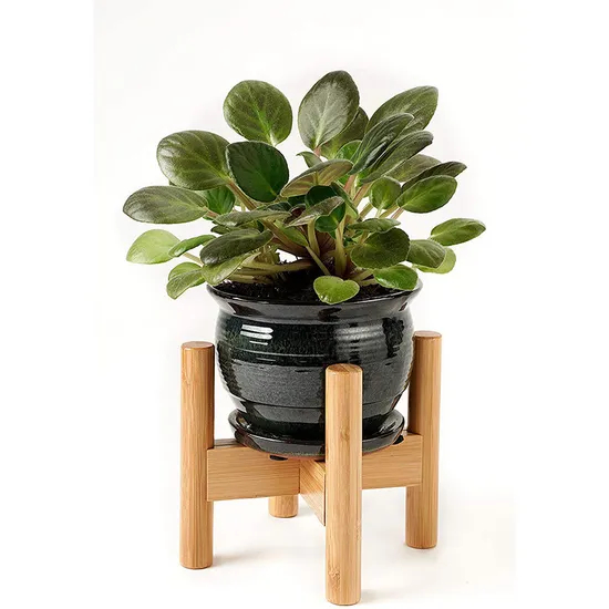 Adjustable 8 - 12 Inches Bamboo Indoor Plant Stand for Living Room and Balcony