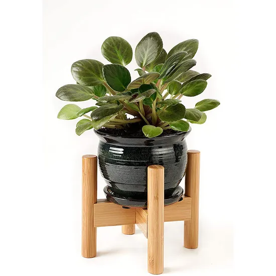Adjustable 8 - 12 Inches Bamboo Indoor Plant Stand for Living Room and Balcony