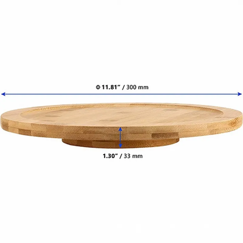 Rustic Round Roatating Bamboo Lazy Susan for Serving Fruit / Cake