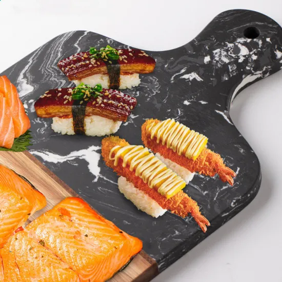 Black / White Marble Wood Serving Board for Cheese /Charcuterie / Snack