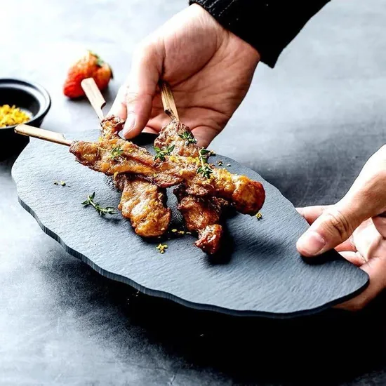 Leaf Shape Slate Charcuterie Board for Kitchen