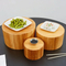 3 Piece Round Bamboo Food Display Riser Set Salad Bowl Set