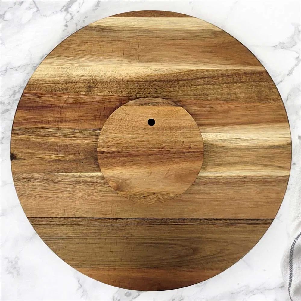 Personalized Engraved Acacia Wood Lazy Susan for Kitchen