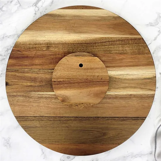 Personalized Engraved Acacia Wood Lazy Susan for Kitchen